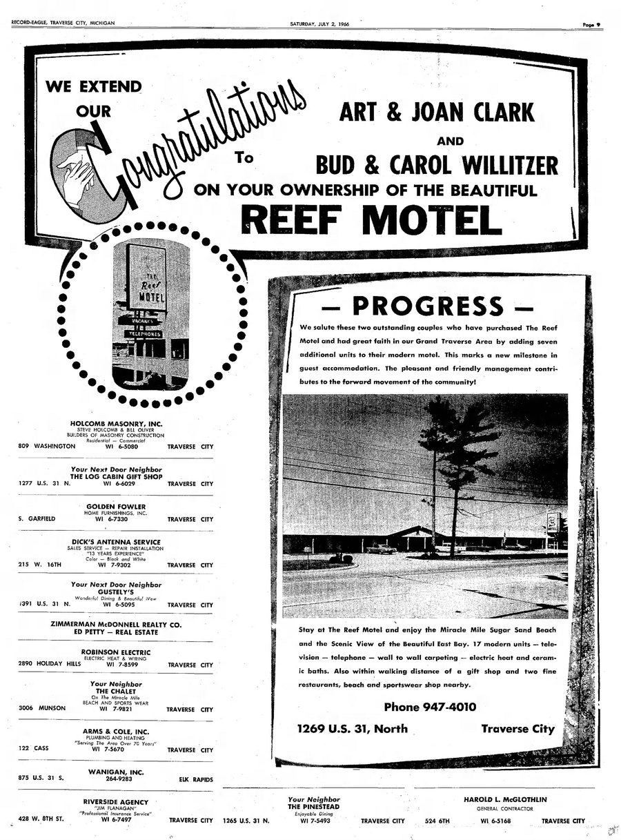 Pinestead Reef Resort (Reef Motel) - July 66 New Owners Full Page (newer photo)